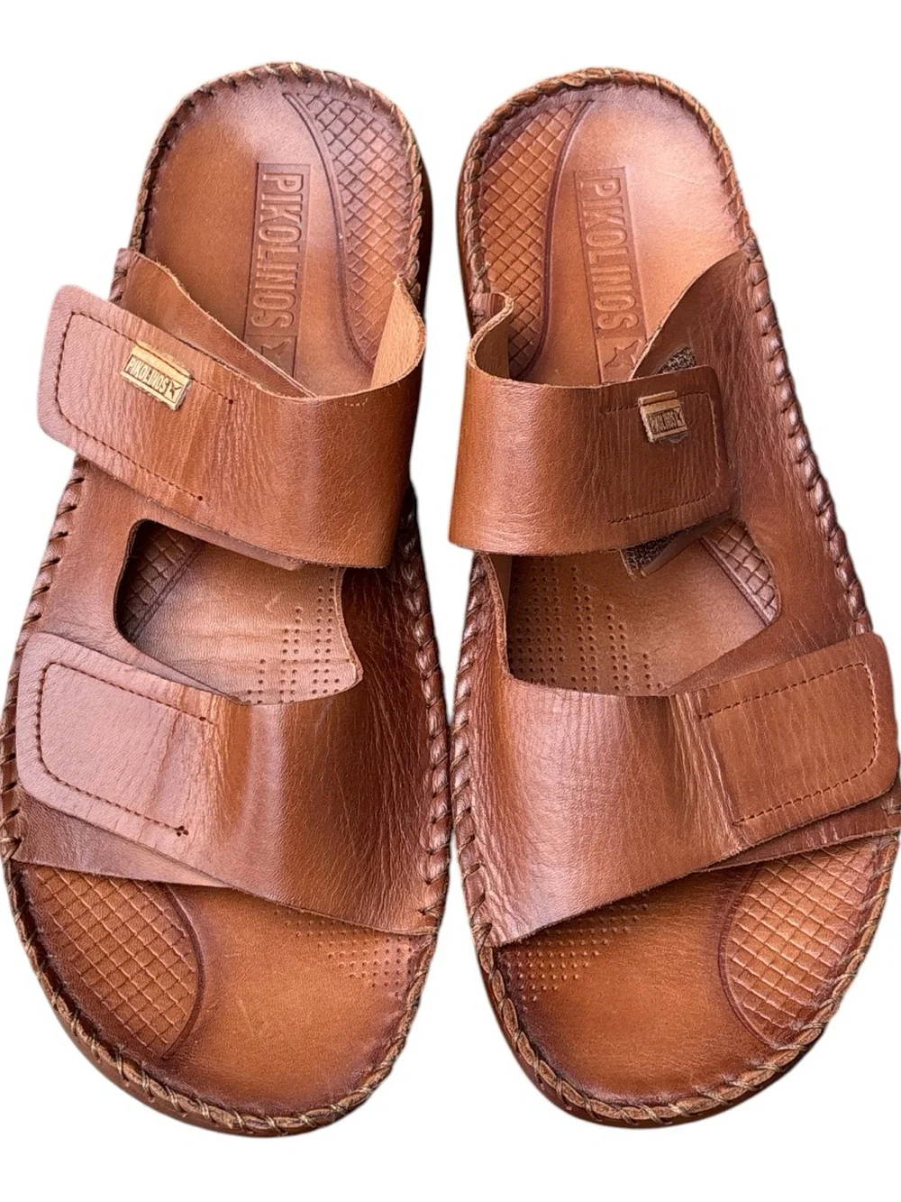 Pikolinos Tarifa Men’s Leather Slide Sandals Size 42 US 8.5 Like New Cuero